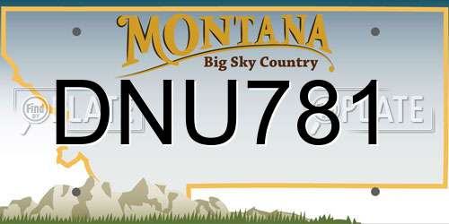 DNU781 Montana License Plate