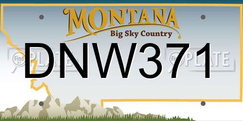 DNW371 Montana License Plate