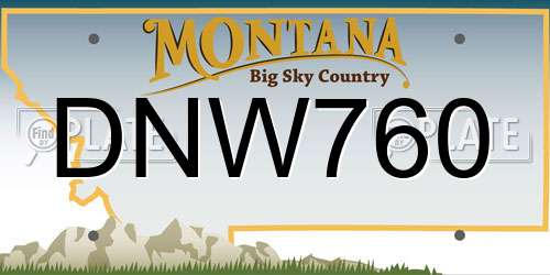 DNW760 Montana License Plate