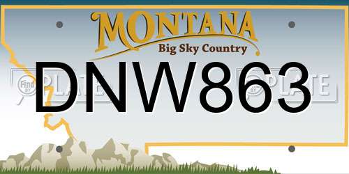 DNW863 Montana License Plate