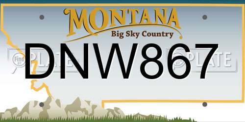 DNW867 Montana License Plate