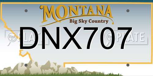 DNX707 Montana License Plate