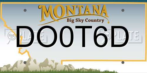 DO0T6D Montana License Plate