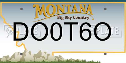 DO0T6O Montana License Plate