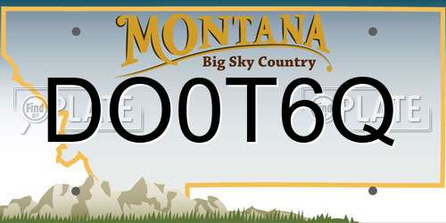 DO0T6Q Montana License Plate