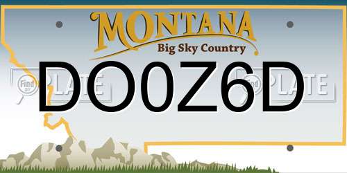 DO0Z6D Montana License Plate