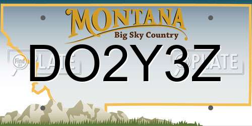 DO2Y3Z Montana License Plate