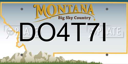 DO4T7I Montana License Plate