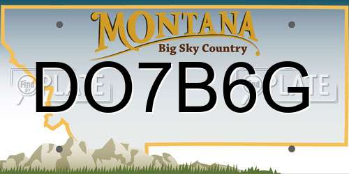 DO7B6G Montana License Plate