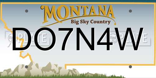 DO7N4W Montana License Plate
