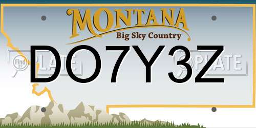 DO7Y3Z Montana License Plate