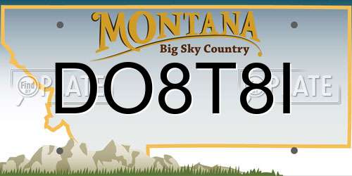 DO8T8I Montana License Plate