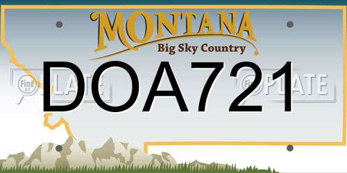 DOA721 Montana License Plate