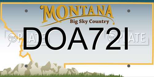 DOA72I Montana License Plate