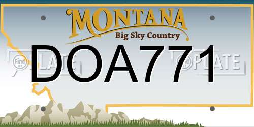DOA771 Montana License Plate
