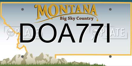 DOA77I Montana License Plate