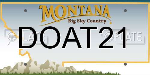 DOAT21 Montana License Plate