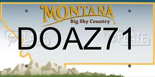DOAZ71 Montana License Plate