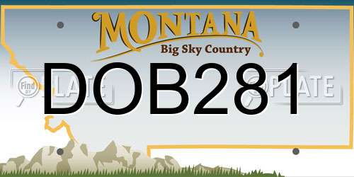 DOB281 Montana License Plate