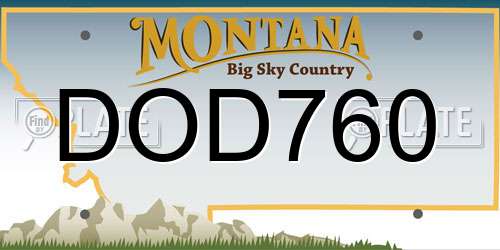 DOD760 Montana License Plate