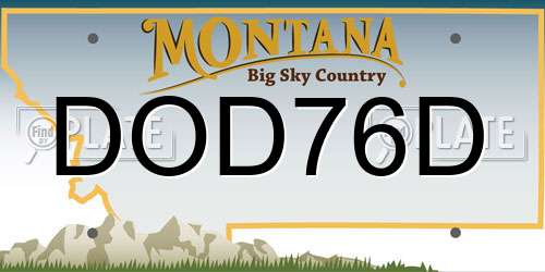 DOD76D Montana License Plate