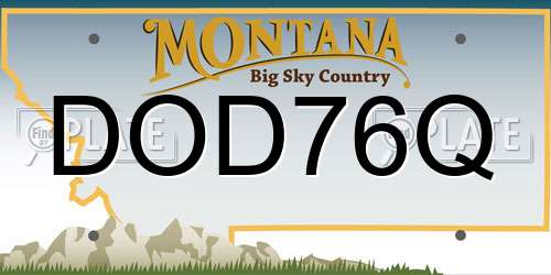 DOD76Q Montana License Plate