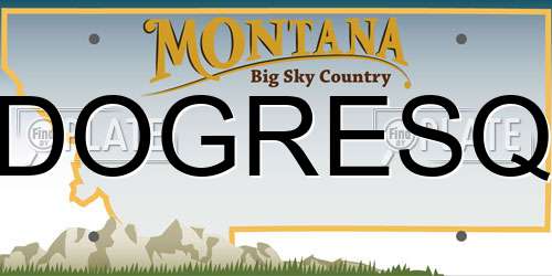 DOGRESQ Montana License Plate