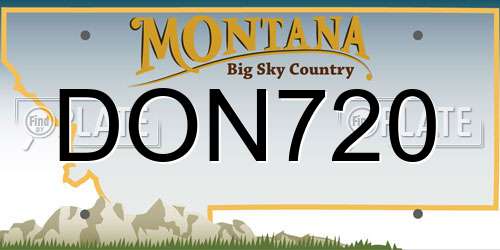 DON720 Montana License Plate