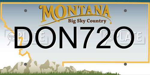 DON72O Montana License Plate