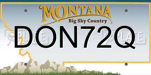 DON72Q Montana License Plate
