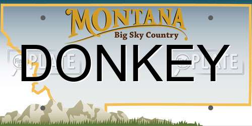 DONKEY Montana License Plate