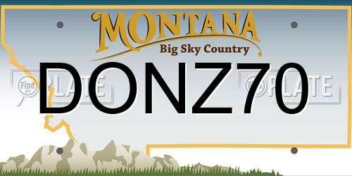 DONZ70 Montana License Plate