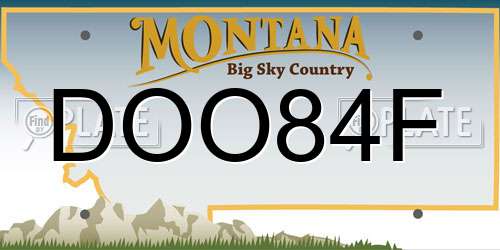 DOO84F Montana License Plate