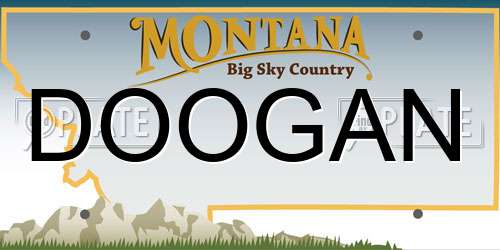 DOOGAN Montana License Plate