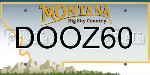 DOOZ60 Montana License Plate