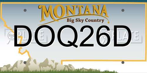 DOQ26D Montana License Plate