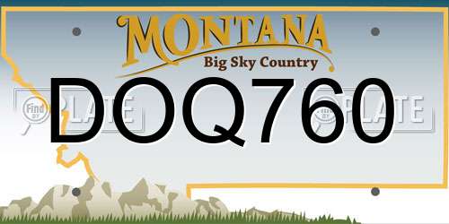 DOQ760 Montana License Plate