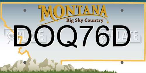 DOQ76D Montana License Plate