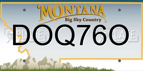 DOQ76O Montana License Plate