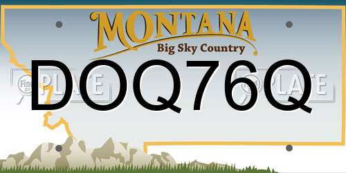 DOQ76Q Montana License Plate