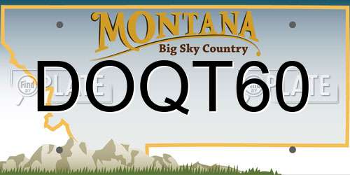 DOQT60 Montana License Plate