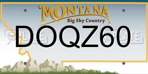 DOQZ60 Montana License Plate