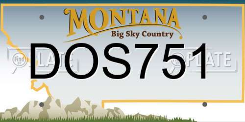 DOS751 Montana License Plate
