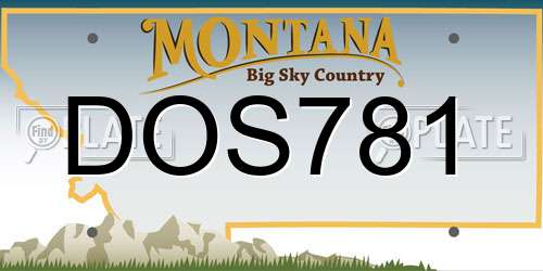 DOS781 Montana License Plate