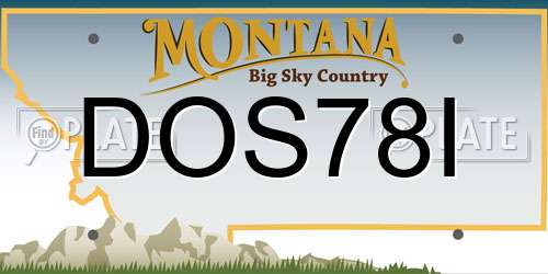 DOS78I Montana License Plate
