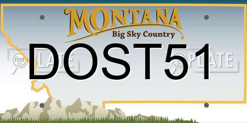 DOST51 Montana License Plate