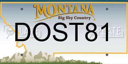 DOST81 Montana License Plate