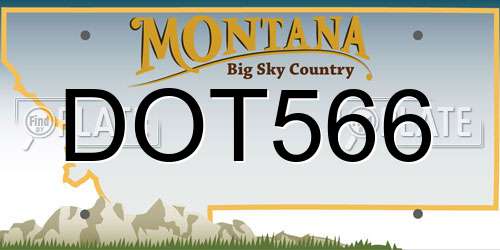 DOT566 Montana License Plate
