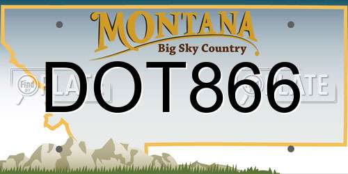 DOT866 Montana License Plate