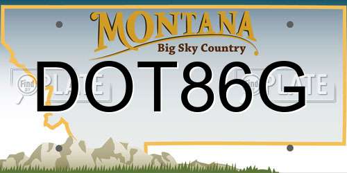 DOT86G Montana License Plate